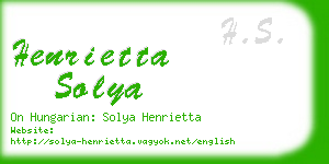 henrietta solya business card